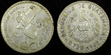 Guatemala Silver 1962 50 Centavos 31 mm Toned KM# 264 (24 651)
