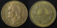 FRANCE 1946 C 5 Francs Castelsarrasin Mint SCARCE KM# 888a.3 (27 964)