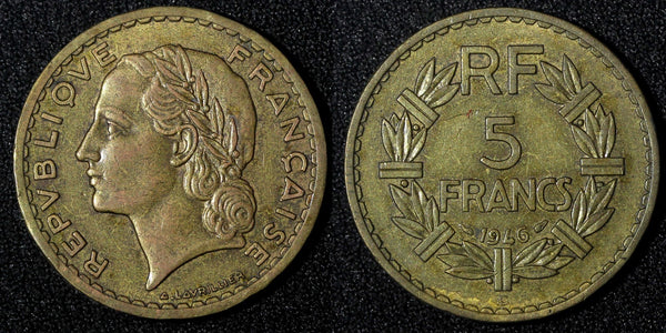 FRANCE 1946 C 5 Francs Castelsarrasin Mint SCARCE KM# 888a.3 (27 964)
