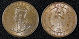 Ceylon George V Copper 1926 1/2 Cent UNC  KM# 106 (27 977)