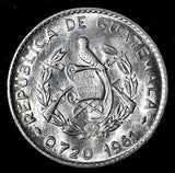 GUATEMALA Silver 1961 10 Centavos  ch.UNC Mint Luster KM# 262 (27 828)