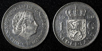 Netherlands Juliana Nickel  1980 1 Gulden 25 mm Last Year  KM# 184a  (27 947)