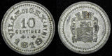 FRANCE Emergency coinage NOTGELD 1919 10 Centimes Ville de GEX-Ain El Mon# 10.2