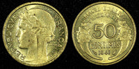 France Aluminum-Bronze 1941 50 Centimes WWII Issue aUNC KM# 894.1 (26 904)