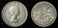 Great Britain Elizabeth II Copper-nickel 1954 6 Pence KM# 903 (27 688)