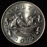 MALTA Copper-Nickel 1972 10 Cents 1st Year Type UNC KM# 11  (28 272)