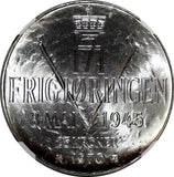Norway Olav V Silver 1970 25 Kroner NGC MS66 Anniversary of Liberation KM#414(3)