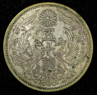 JAPAN Shōwa Silver Year 6 (1931)  50 Sen Nice Toned Y# 50 ( 27 207)