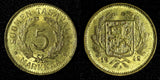 Finland Brass 1948 L 5 Markkaa UNC KM# 31a (27 680)
