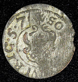 Riga CARL X of Sweden Silver 1657 Solidus,Schilling SCARCE KM# 50 (26 740)