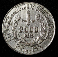 BRAZIL Silver 1926 2000 Reis  Rio de Janeiro Mint  KM# 526  (27 506)