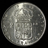 SWEDEN Gustaf VI Adolf Silver 1965 U 2 Kronor  UNC KM# 827 (28 712)
