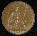 GREAT BRITAIN George V (1910-1936) Bronze 1936 1 Penny KM#838 (27 408)