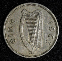Ireland Republic Copper-Nickel 1963 Shilling Bull KM# 14a (28 023)