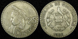 GUATEMALA Copper-Nickel 1966 25 Centavos Toned KM# 268 (24 654)