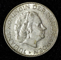Netherlands Juliana Silver  1955 1 Gulden 25 mm Royal Dutch KM# 184  (27 953)
