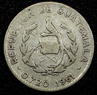 Guatemala Silver 1961 5 Centavos KM# 261 (24 414)