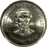 Philippines Silver 1964 Peso NGC MS63 Birth of Apolinario Mabini 38mm KM# 194(8)