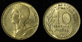 FRANCE Aluminum-Bronze 1963 10 Centimes UNC KM# 929 (27 673)