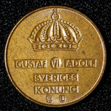 Sweden Gustaf VI Adolf Bronze 1962 U 1 Ore UNC Toned KM# 820 (30 229)