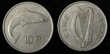 Ireland Republic Copper-Nickel 1975 10 Pence Salmon KM# 23 (28 960)