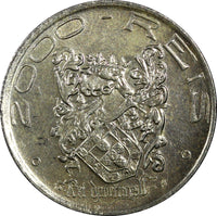 Brazil Silver 1932 2000 Reis 400th Anniversary of Colonization KM# 532 (212)