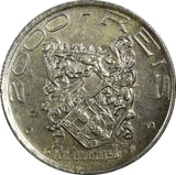 Brazil Silver 1932 2000 Reis 400th Anniversary of Colonization KM# 532 (212)