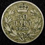 Yugoslavia 	Alexander I Nickel-Bronze 1925 50 Para KM# 4  (24 518)