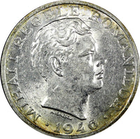 ROMANIA Mihai I Silver 1946 25000 Lei 32mm 1 Year Type XF+ KM# 70 (24 295)