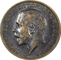 Great Britain George V  Bronze 1917 Farthing KM# 808.1  (24 903)