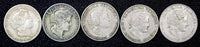 PERU COPPER-NICKEL LOT OF 5 COINS 1919-1940 5 Centavos KM# 213.1 (24 863)