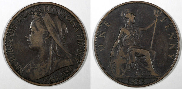 Great Britain Victoria Bronze 1899 1 Penny  KM# 790 (28 185)