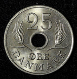 DENMARK Frederik IX Copper-Nickel 1966  25 Øre UNC/BU KM# 855.1 (27 716)