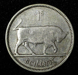 Ireland Republic Silver 1940 Shilling Bull 23.7 mm KM# 14 (29 012)