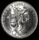 MEXICO Silver 1968 Mo  25 Pesos Olympic Games Rings  22.5 g GEM BU KM# 479.1 (5)