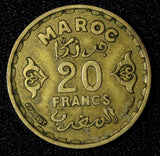 Morocco Mohammed V Aluminum-Bronze 1371 (1952) 20 Francs Y# 50 (27 625)