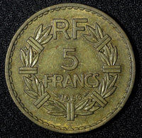 FRANCE 1946 C 5 Francs Castelsarrasin Mint SCARCE KM# 888a.3 (27 964)