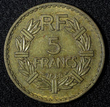 FRANCE 1946 C 5 Francs Castelsarrasin Mint SCARCE KM# 888a.3 (27 964)