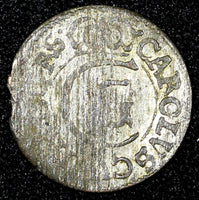 Riga CARL X of Sweden Silver 1657 Solidus,Schilling SCARCE KM# 50 (26 740)