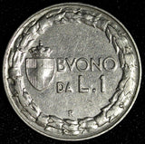 Italy Vittorio Emanuele III 1922 R 1 Lira 1st Year Type  KM# 62 (28 204)