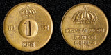 Sweden Gustaf VI Adolf Bronze 1959 TS 1 Ore UNC Toned KM# 820 (30 217)