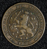 Netherlands William III Bronze 1882 1 Cent Lion KM# 107.1 (30 134)