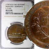 GREAT BRITAIN 1790 Middlesex Kempson's 1 Penny Conder Token NGC MS63 BN DH-50(3)