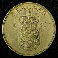 Denmark Frederik IX  1956 C S 2 Kroner  31mm 1st Year Type  KM# 838.2 (27 719)