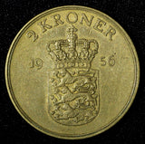 Denmark Frederik IX  1956 C S 2 Kroner  31mm 1st Year Type  KM# 838.2 (27 719)
