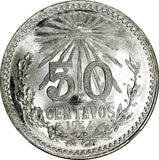 Mexico ESTADOS UNIDOS Silver 1944 M 50 Centavos NGC MS66 GEM BU KM# 447 (042)