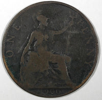 Great Britain Victoria Bronze 1900 1 Penny 30.8 mm  KM# 790 (28 186)
