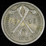 Southern Rhodesia George VI Copper-Nickel 1948 6 Pence 1st Year Type KM# 21 (13)