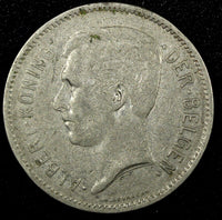 BELGIUM Albert I 1931 5 Francs Position A  31mm  KM# 97.1   (24 858)