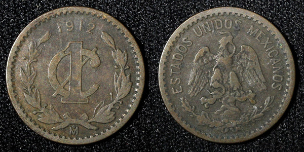 Mexico ESTADOS UNIDOS MEXICANOS Bronze 1912 Mo 1 Centavo KM# 415 (445)